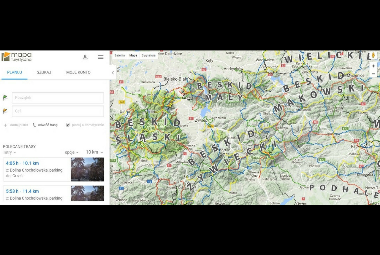 Planowanie trasy w górach za pomocą aplikacji MAPA TURYSTYCZNA